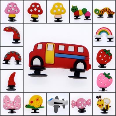 China Premium PVC Soft 3D Shoe Charms PVC Bubble Shoe Pin Charms Style Clog Chain Shoes With Strawberry/Mushroom/Rainbow/Bowknot for sale