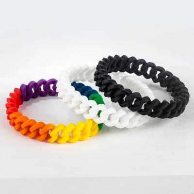 China Custom Bracelet Punk Silicon Silicone Wristband DIY Use Letter Silicone Accessories Wrist Strap for sale