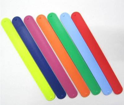 China Active Application For Silicone Printing Various Pattern Candy Color Neon Slap Bracelet for sale