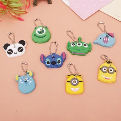 China 1Pcs Cartoon Silicone Car Key Chain Silicone Cover Accessories PVC Monster Animal Rubber Key Soft Key Holder for sale