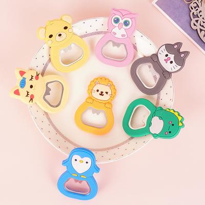 China Custom Creative Viable Cartoon PVC Beer Silicone Rubber Bottle Opener Soft Plastic Rubber Beer Bottle Opener for sale