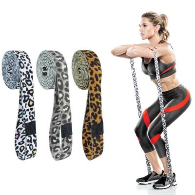 China Custom Printing Gym Exercise Cloth Loop Workout Fitness Long Cotton Resistance Bands for sale