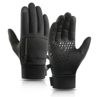 China Winter Touch Screen Zipper Anti Skid Waterproof Warm Outdoor Gloves For Anti Slip Outdoor Sports Gloves Winter Gloves For Cycling for sale