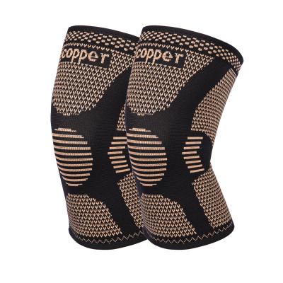 China Arthritis Pain Copper Support Wear Resistant Knee Fit Compression Knee Sleeve Infused Copper Brace for sale