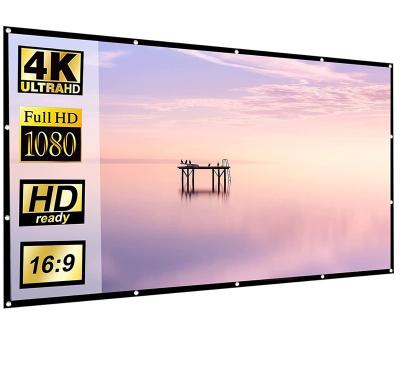 China White Foldable Cinema Cloth Fixed Frame Electric Movie Motorized Rear Projection Movie ALR UST Pet Scream 100 stal 120 Inch Projector Screen for sale