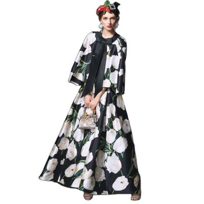 China 2023 Polyester Fashion Print Long Muslim Dress Overflowing Fashionable Skirt For Muslim Women for sale