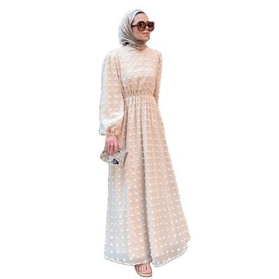 China 2023 New Customized Islamic Embossed Anti-wrinkle Embellished Maxi Dress Modest Islamic Clothing Muslim Dresses For Women for sale