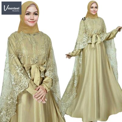 China Polyester Traditional Islamic National Dress Simple And Elegant Long Sleeve Chiffon Muslim Dress for sale