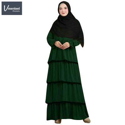 China Polyester Traditional Islamic National Dress Simple And Elegant Long Sleeve Chiffon Muslim Dress for sale