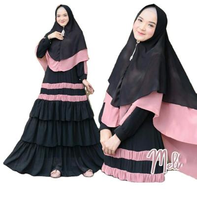 China Polyester Traditional Islamic National Dress Simple And Elegant Long Sleeve Chiffon Muslim Dress for sale