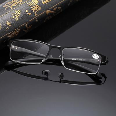 China Cheap half frame promotion metal reading glasses wholesale plastic have nose protection half frame for sale