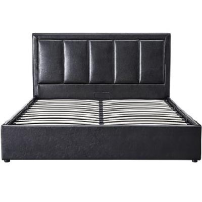 China Hot Selling Full Size Storage Furniture Modern Home Bedroom PU Leather Bed Frame for sale