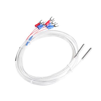 China Industrial RTD pt100 temperature sensor probe wire 3 wire 1/2 NPT 750f for temp control for sale