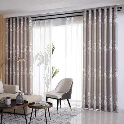 China High Blackout Jacquard Curtain Fabric Curtain Embroidery Shading Gray Curtains For Bedroom for sale