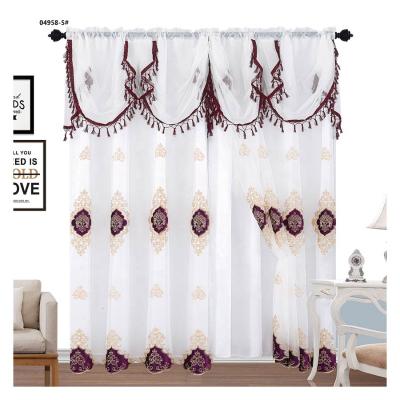 China White Sheer Blackout Loop Embroidered Curtain Fabric Living Room For Curtains for sale