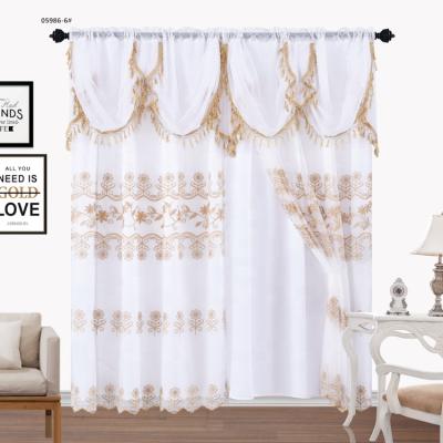 China Luxurious Ready Made Blackout Blackout Polyester Curtain Sheer Window For Living Room for sale