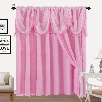 China Wholesale Floral Blackout Embroider Curtain Window Design Luxurious Living Room Drapes for sale