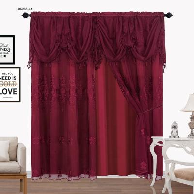 China European style 100% blackout fabric blackout curtain red flame retardant pure polyester blackout fabric for sale