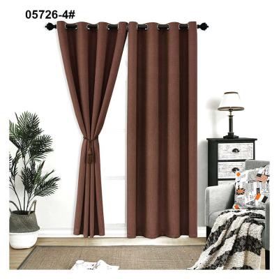 China blackout grommet cord woven vorhang living room blackout curtain fabric set for flat window for sale