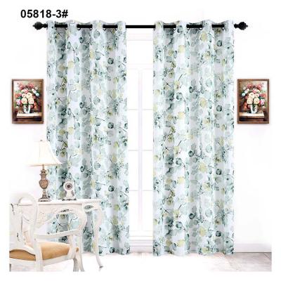 China Home Decoration Grommet Tag Top Leaves African Print Curtain New Modern For Living Room for sale