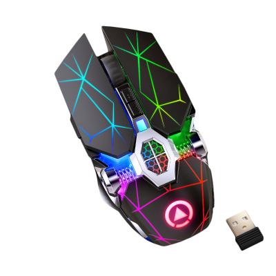 China High Sensitivity Top LED Lights Colorful Wireless Mute Rechargeable USB Gaming Mouse Optical Ergonomic Mouse Laptop Computer Mouse Colorful Rechargeable Mouse for sale