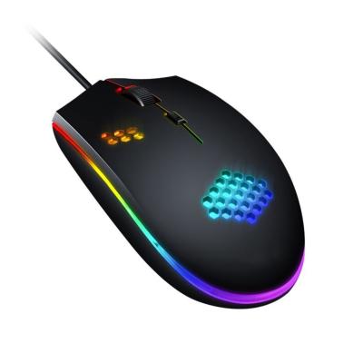 China 2021 Game Hot Sale High Quality M55 Cavity Honeycomb Colorful Color Wired Mouse USB Wired Optical Computer Mouse For Desktop PC for sale