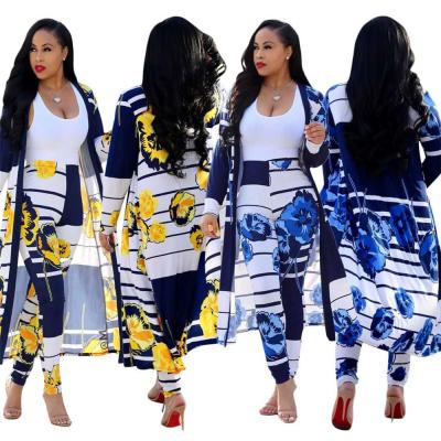 China Hot Selling Sustainable Discount Two Piece With Long Coat Print Overalls Women for sale