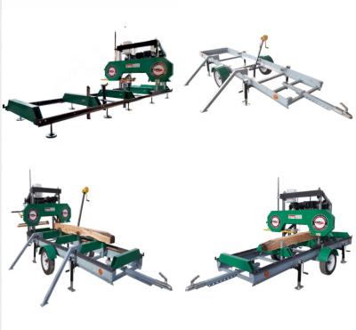 China Horizontal Portable Electric Power Band Saw Mill With Movable Wheels Wood Log Cutting Sawmill for sale