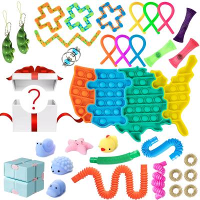 China Stirring Toy Packs Wholesale Puzzle Stress Reliever Toys Sets Mini Stirring Person Toy Packs For Kids Noise-noise Bubble Pink Bag for sale