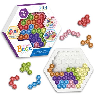 China Moving Person Toy Popping Building Block Sets Sensory Bubble Pit Puzzle Jigsaw Push Itting Noise Building Block Board Toys 15Pcs Silicone Popping Person for sale