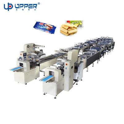 China Automatic High Speed ​​Automatic Biscuit Feeding Cookies Packing Line for sale