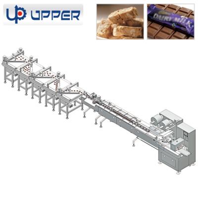 China High speed food servo drives control automation chocolate bar wrapping line ackaging machine for chocolate for sale