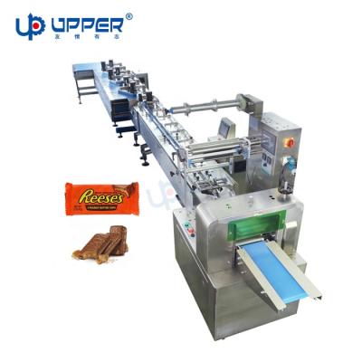 China CE ISO Automatic Food Packing Line Chemical Chocolate Bar Pillow Feeding Packaging System for sale