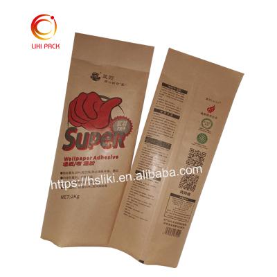 China Recyclable Side Gusset Kraft Paper Bag / Kraft Stand Up Pouch With Or Without Printing for sale