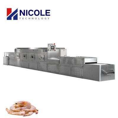 China Dehydration Microwave Seafood Shrimp Drying Machine Conveyor Microwave Fish Dryer for sale