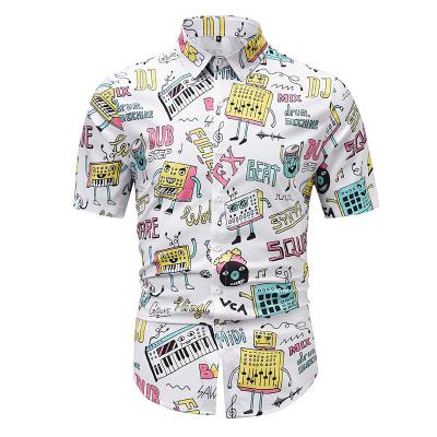 China 2021 Latest Design Mens Breathable Printed Short Sleeve Beach Shirts for sale