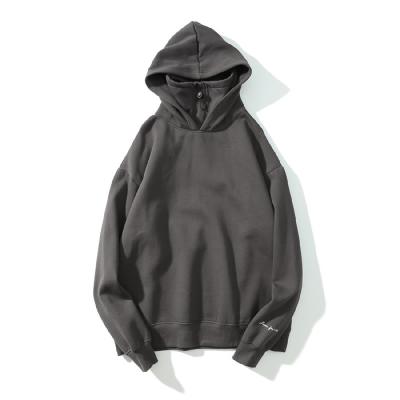 China Simple and fashionable Korean style men's solid color turtle neck oversized hoodie breathable accept customization for sale