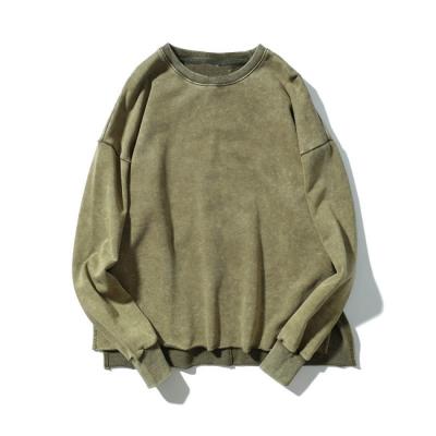 China Factory direct sale breathable hip-hop washed old empty off-shoulder sweatshirts accept customization for sale