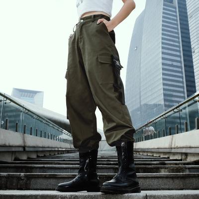 China Viable Streetwear Cargo Pants Korean Style Ladies Joggers Harem Panties Women High Waist Casual Black Loose Female Pants for sale