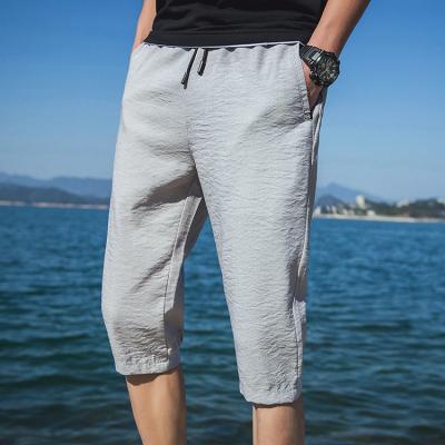 China Summer Mens Breathable Capris Mens Trousers Casual Pants Slim Fit for sale