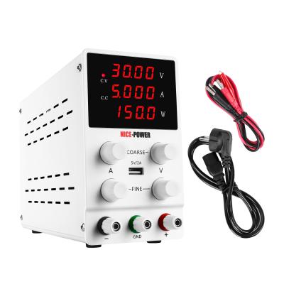 China NICE-POWER SPS305 30V 5A High Precision Lab USB 5V 2A Set 4 Digit Adjustable Variable DC Power Supply for sale