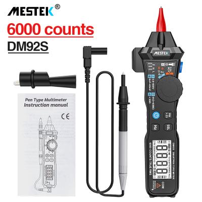 China Auto Flashlight RMS True NCV Alive Smart Pen Type Digital Multimeter Cheap Recognition DM92S From Mestek DM92S 600V for sale