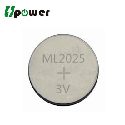 China 3v 45mAh Rechargeable Lithium Button Cell ML2025 Coin Cell Battery 20*2.5mm for sale