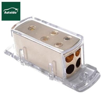 China High Quality 4ga 4-Way Plastic Car Amp Splitter Audio Stereo Power/Ground Cable Splitter for sale