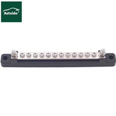 China High quality alloy material terminal busbar 12 - 150A busbar block with cover, earth distribution, power distribution terminal block with 12 M4 screws for sale