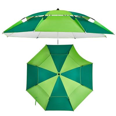 China Universal Fiberglass Folding Fishing Umbrella 2 Meters Double Deck Outdoor Fishing Umbrella for sale