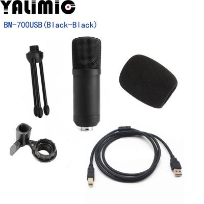 China USB microphone BM-700USB handheld condenser microphone with stand for table compture microphone for sale