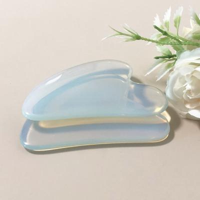 China Handheld Stone Facial Massager Kit Gift Box Custom Logo Moonstone Opal Guasha Face Tool Jade Gua Sha Opalite Gua Sha Board for sale