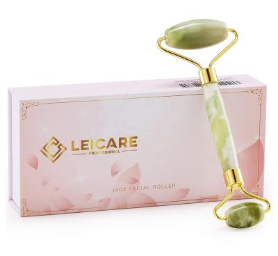 China Handheld Green Stone Tool Jade Facial Roller Massager Anti Skin Care Jade Roller Face Roller Face Massager Jade Aging Custom Logo for sale