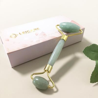 China High Quality Green Stone Roller Hand Held Jade Facial Roller Massage Tool Aventurine Jade Roller Skin Care Tool Jade Face Roller Real Jade for sale